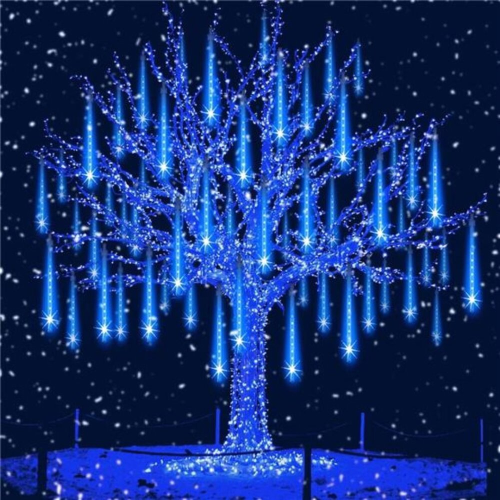 LED Meteor Shower Lights 11.8 inch 8 Tubes 192leds Rain Drop Lights